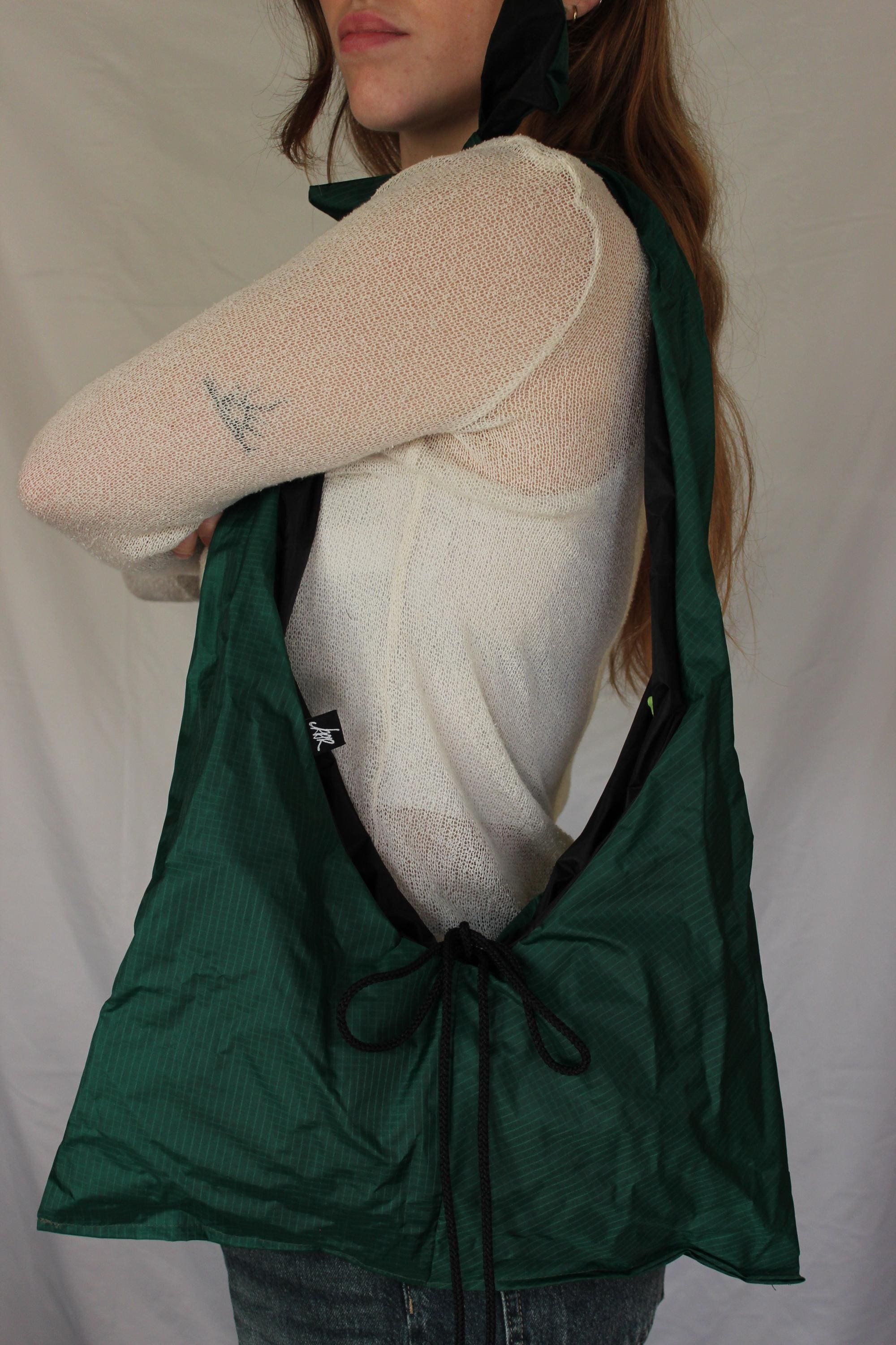 Sustainable hot air balloon offcuts reversible tie shoulder / crossbody bag