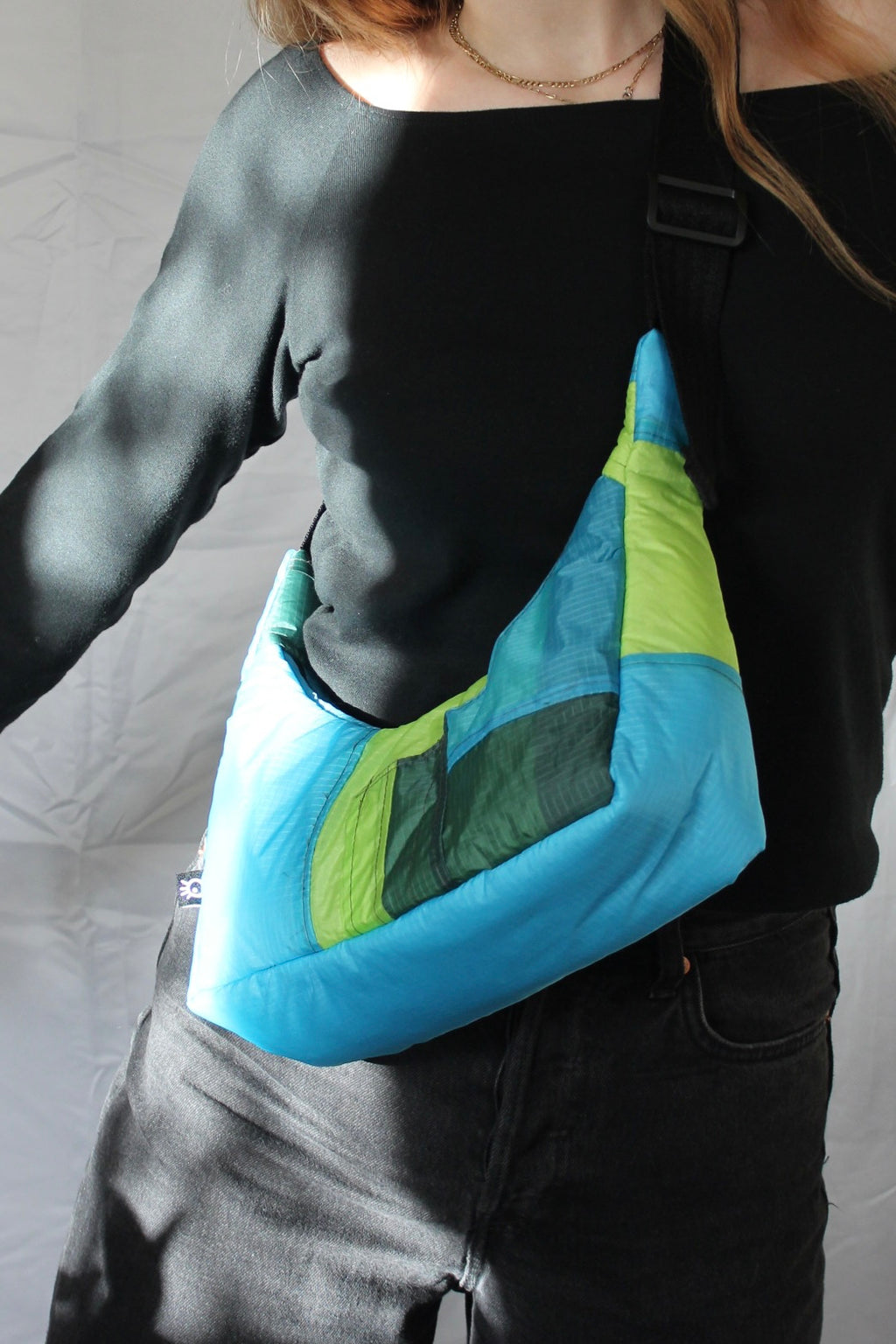Thick & scrappy bag - seaweed aqua