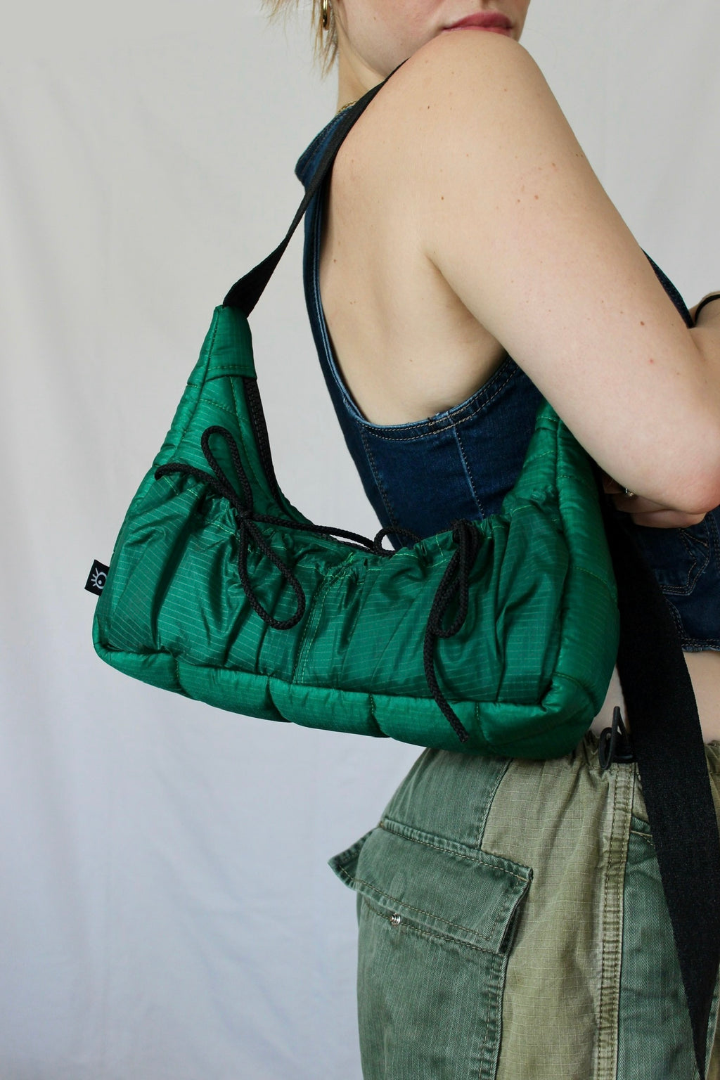Double bow bag - Pine green