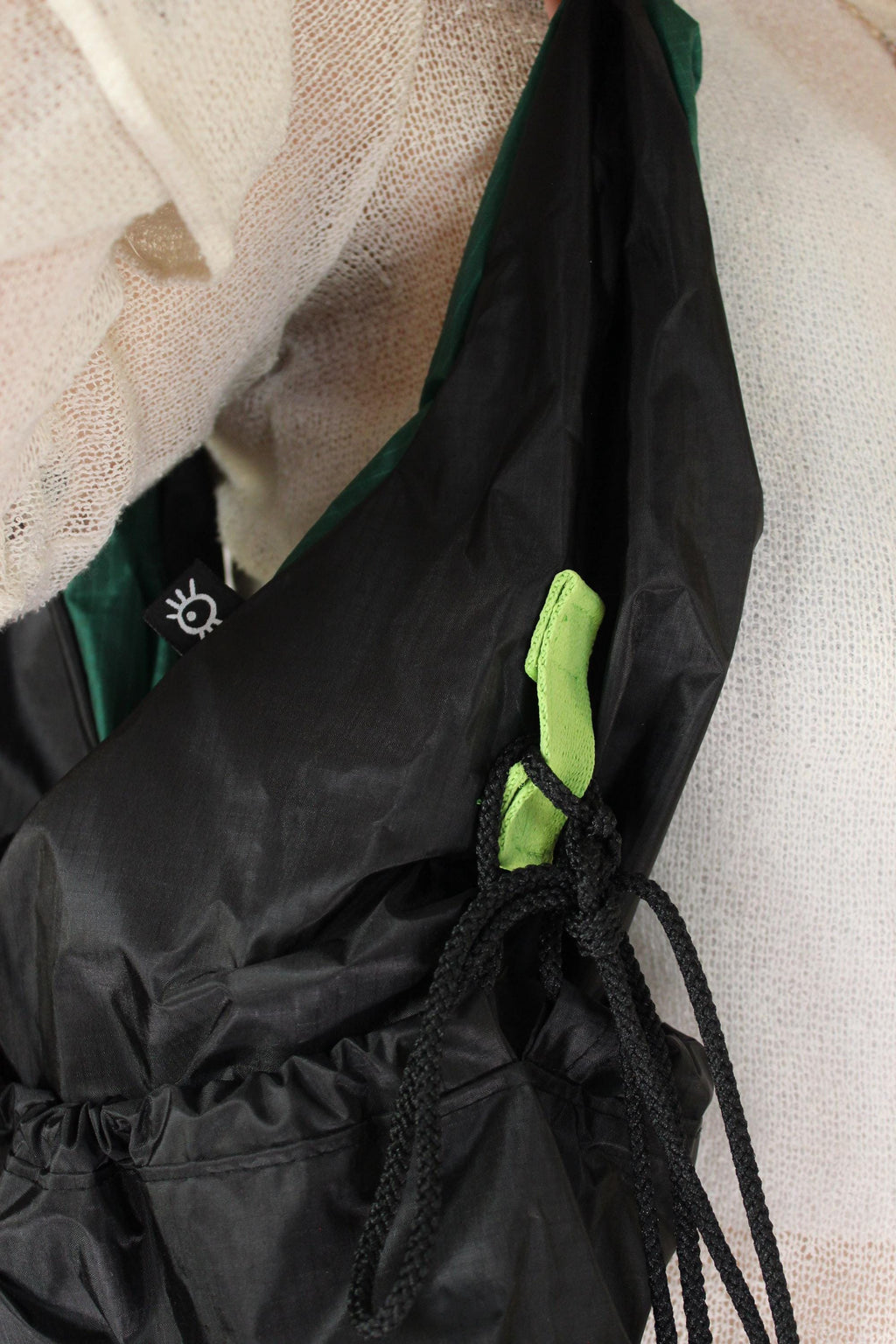 Sustainable hot air balloon offcuts reversible tie shoulder / crossbody bag