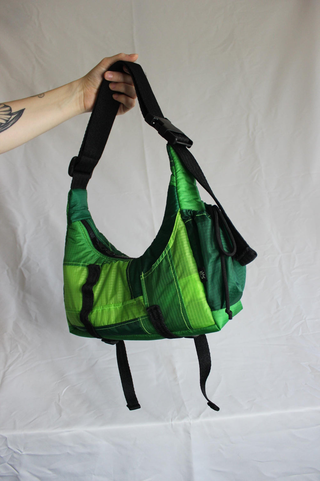 Sustainable scrappy shoulder bag