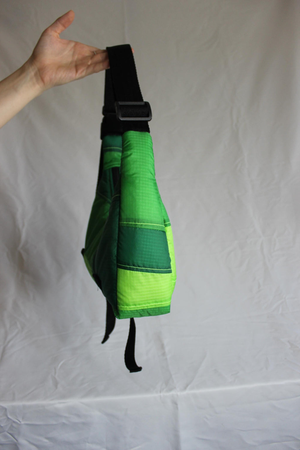 Sustainable scrappy shoulder bag
