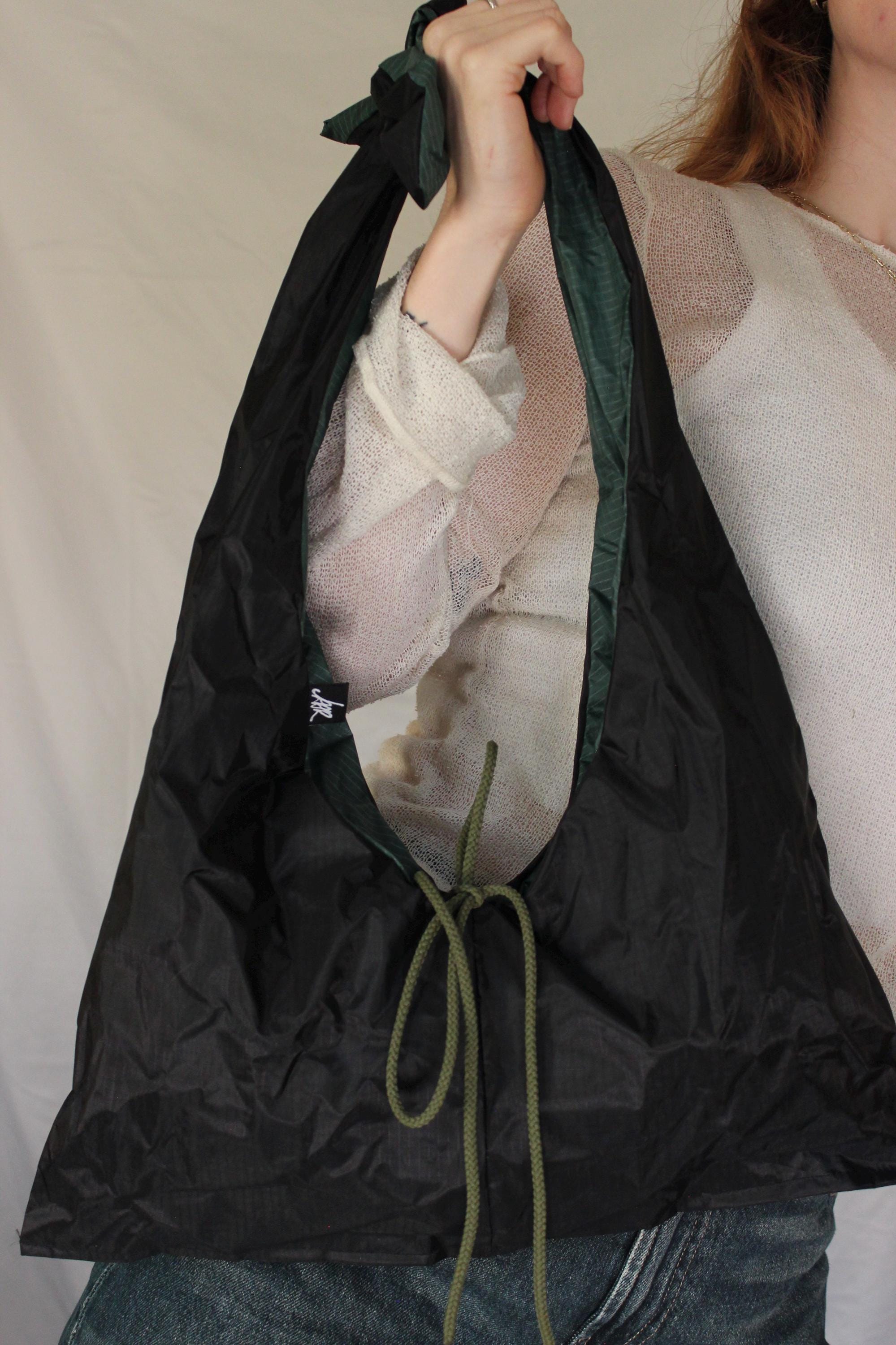 Sustainable hot air balloon offcuts reversible tie shoulder / crossbody bag