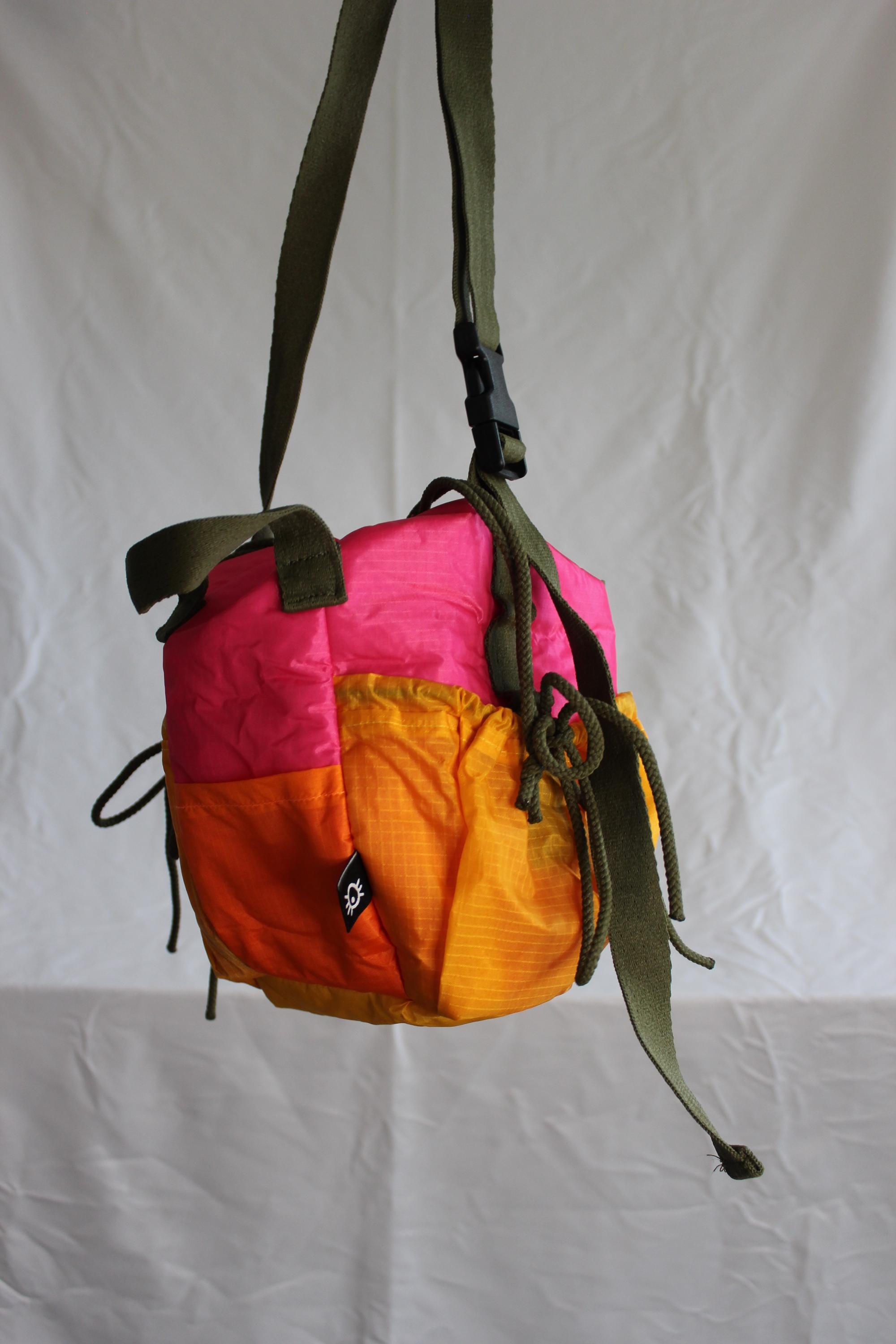 Sustainable hot air balloon offcuts shoulder bucket bag