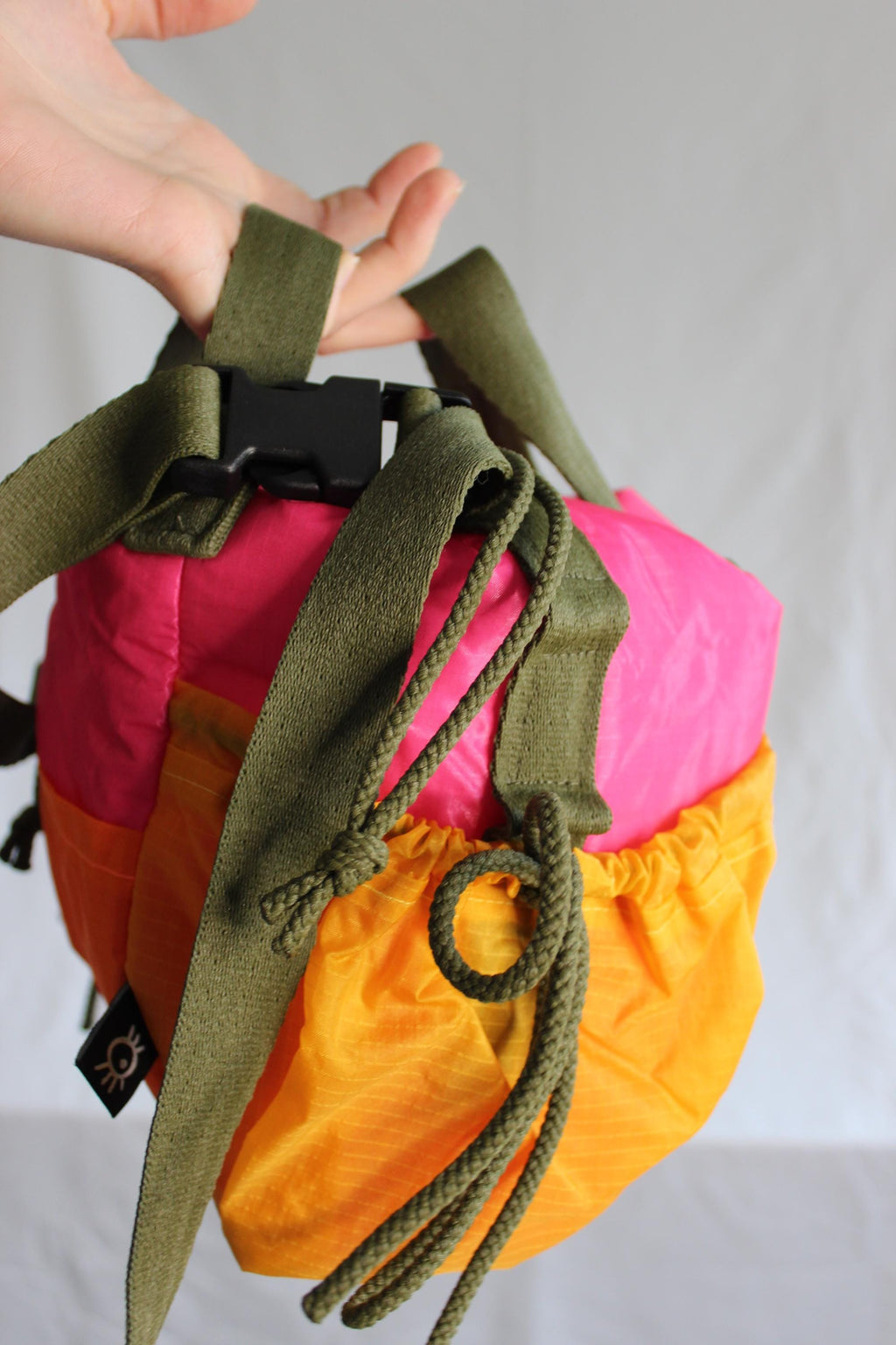 Sustainable hot air balloon offcuts shoulder bucket bag