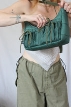 Double bow bag - Khaki thin strap
