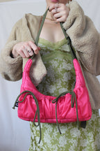 Double bow bag - Khaki thin strap