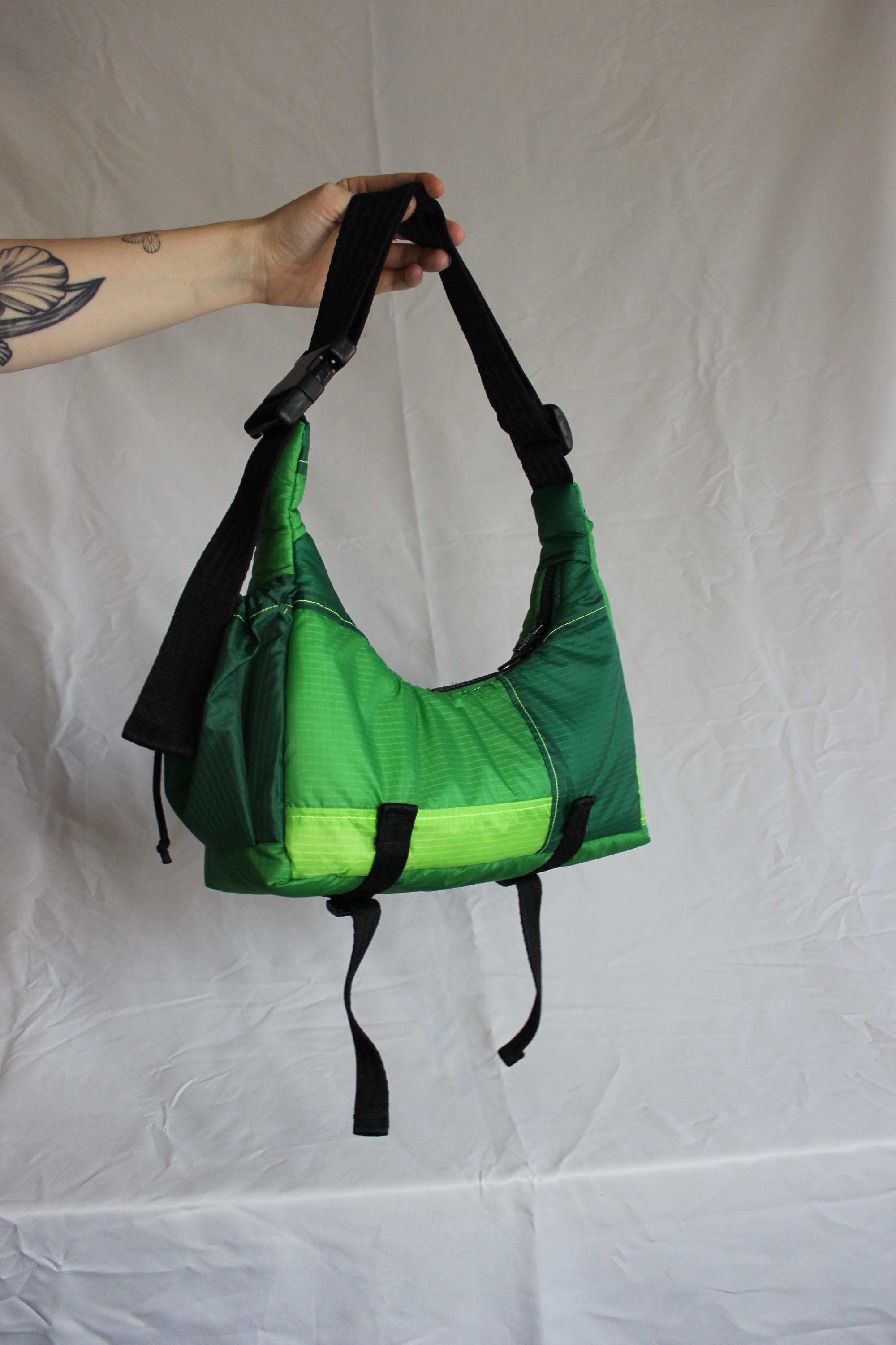 Sustainable scrappy shoulder bag