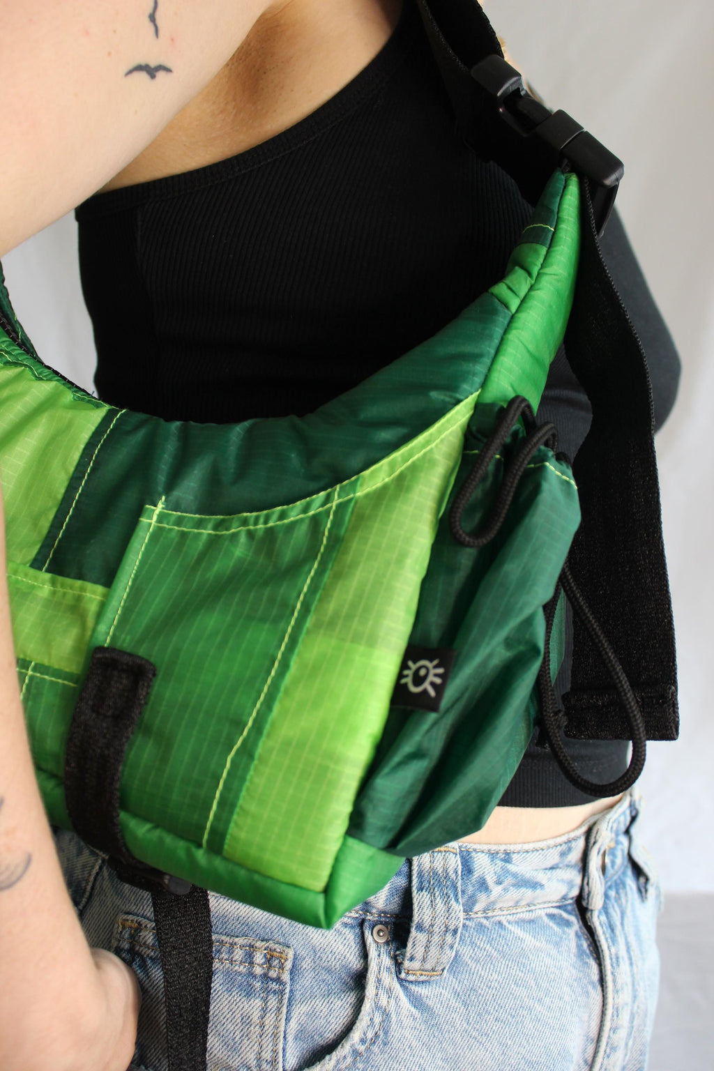 Sustainable scrappy shoulder bag