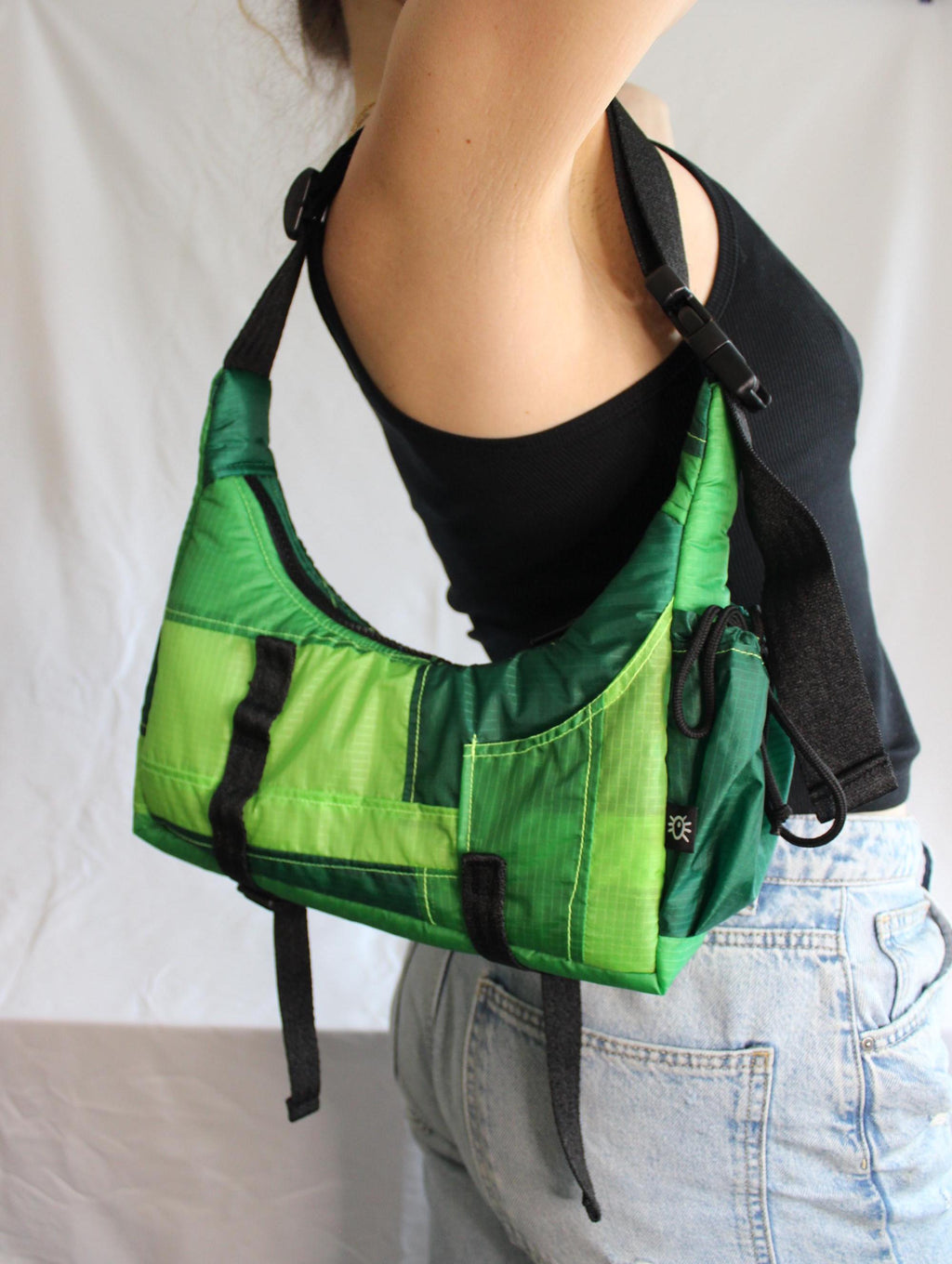 Sustainable scrappy shoulder bag