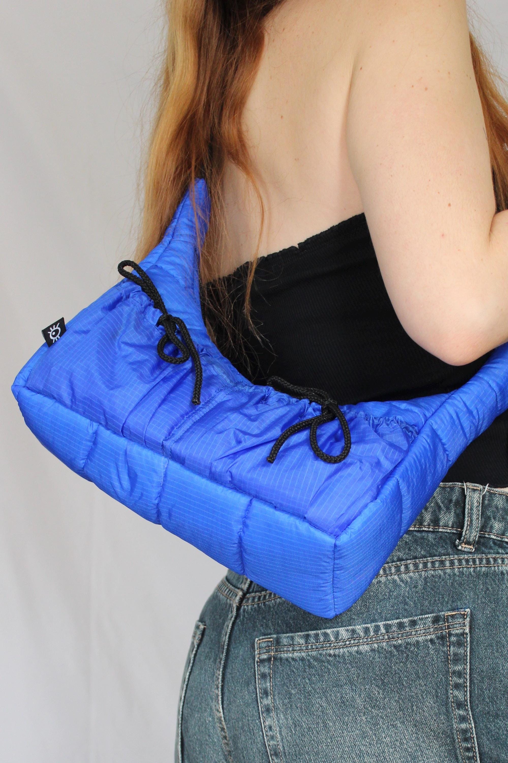 Sustainable hot air balloon offcuts bow shoulder bag