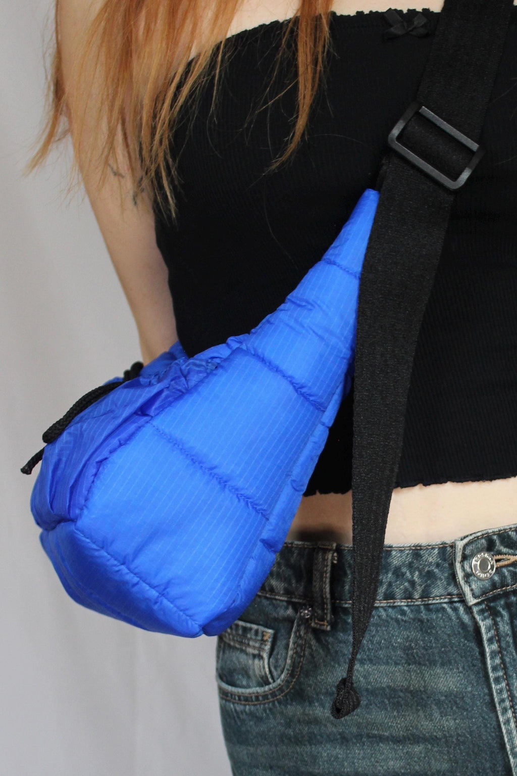 Sustainable hot air balloon offcuts bow shoulder bag