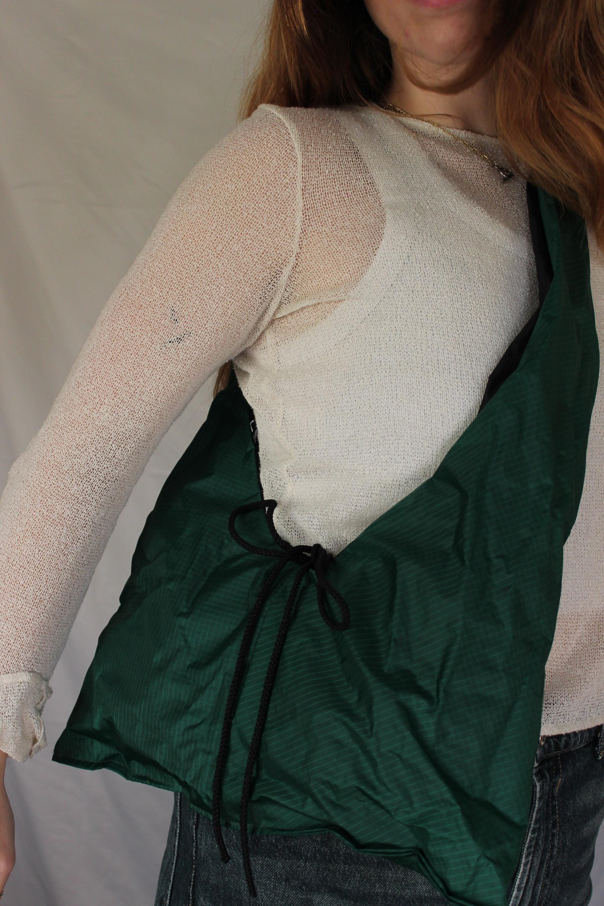 Sustainable hot air balloon offcuts reversible tie shoulder / crossbody bag